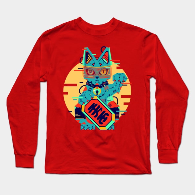 Maneki Neko Long Sleeve T-Shirt by Chofy87